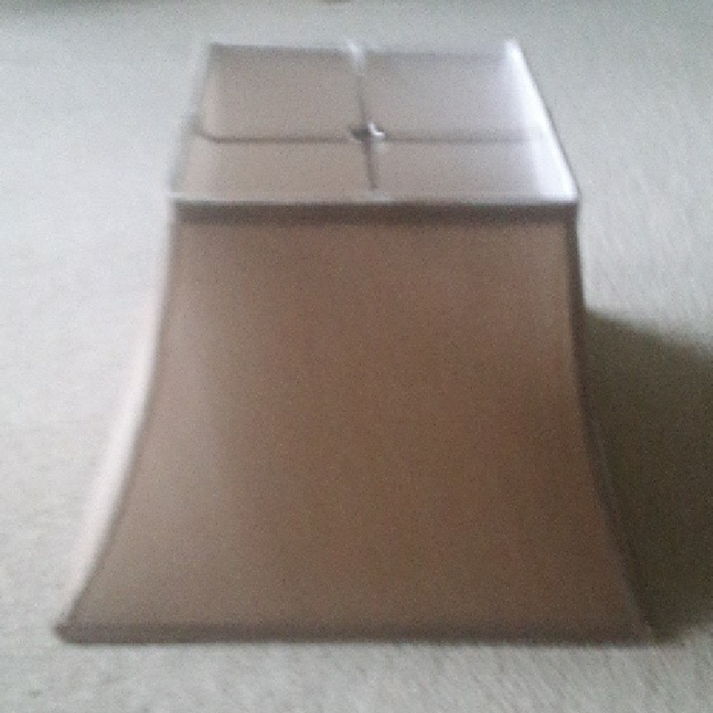 Brown Rectangular Lamp Shade, Possibly Silk Lined Inside